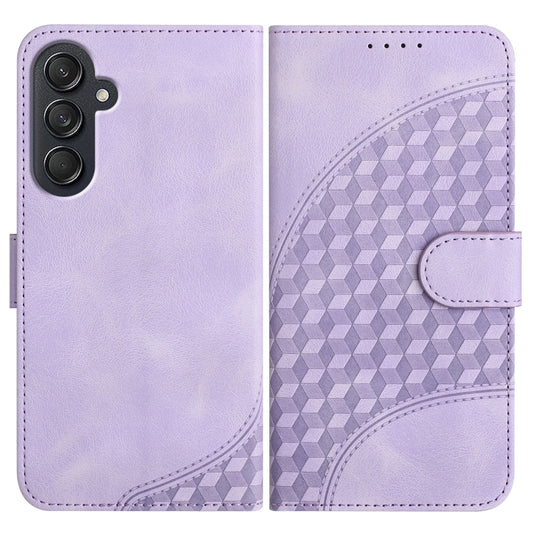 For Samsung Galaxy M55 5G YX0060 Elephant Head Embossed Phone Leather Case with Lanyard(Light Purple) - Galaxy Phone Cases by buy2fix | Online Shopping UK | buy2fix