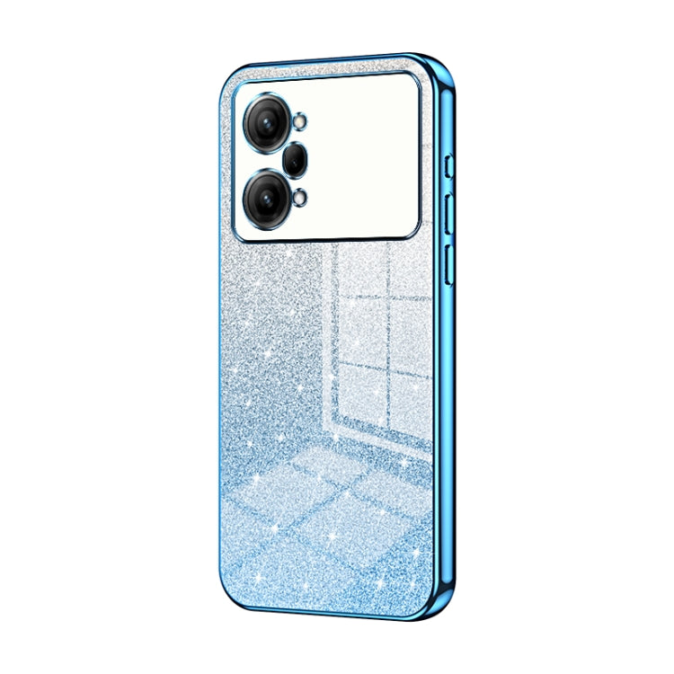 For OPPO K10 Pro Gradient Glitter Powder Electroplated Phone Case(Blue) - OPPO Cases by buy2fix | Online Shopping UK | buy2fix