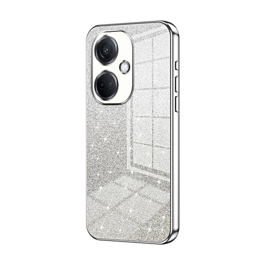 For OPPO K11 Gradient Glitter Powder Electroplated Phone Case(Silver) - OPPO Cases by buy2fix | Online Shopping UK | buy2fix