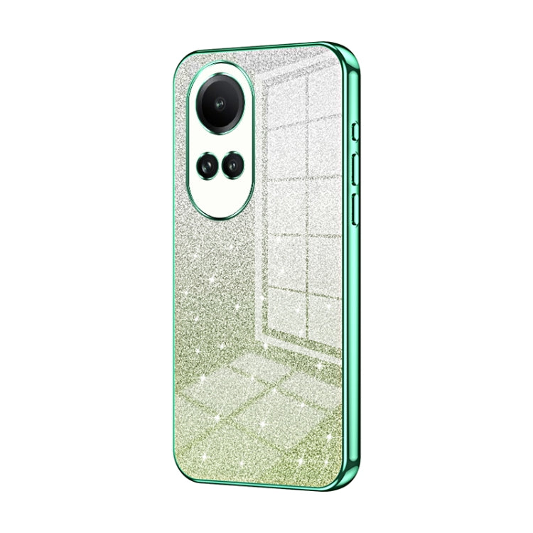 For OPPO Reno10 5G/Reno10 Pro 5G Global Gradient Glitter Powder Electroplated Phone Case(Green) - OPPO Cases by buy2fix | Online Shopping UK | buy2fix