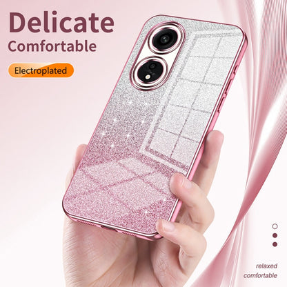 For OPPO Reno2 Z / Reno2 F Gradient Glitter Powder Electroplated Phone Case(Transparent) - OPPO Cases by buy2fix | Online Shopping UK | buy2fix