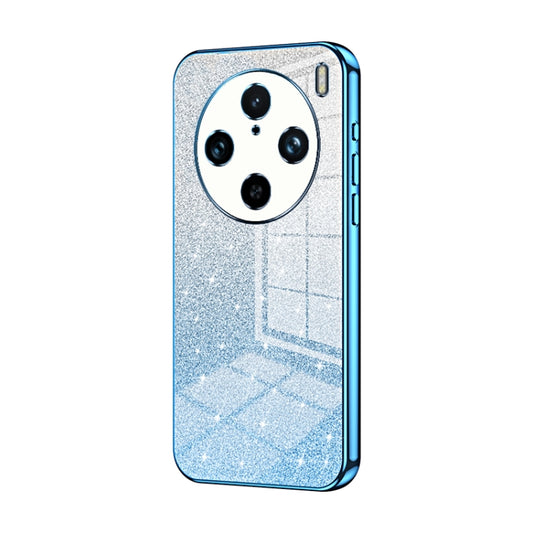 For vivo X100 Pro Gradient Glitter Powder Electroplated Phone Case(Blue) - X100 Pro Cases by imak | Online Shopping UK | buy2fix
