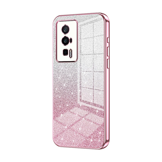 For Xiaomi Redmi K60 / K60 Pro Gradient Glitter Powder Electroplated Phone Case(Pink) - Xiaomi Cases by buy2fix | Online Shopping UK | buy2fix