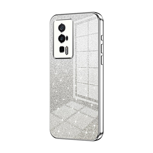 For Xiaomi Redmi K60 / K60 Pro Gradient Glitter Powder Electroplated Phone Case(Silver) - Xiaomi Cases by buy2fix | Online Shopping UK | buy2fix