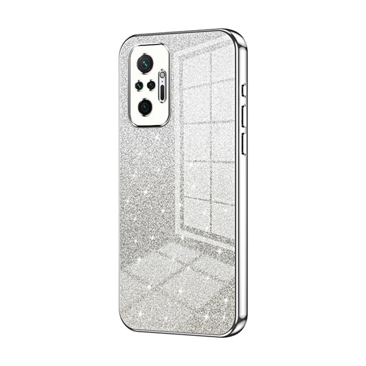 For Xiaomi Redmi Note 10 Pro/10 Pro Max Gradient Glitter Powder Electroplated Phone Case(Silver) - Xiaomi Cases by buy2fix | Online Shopping UK | buy2fix