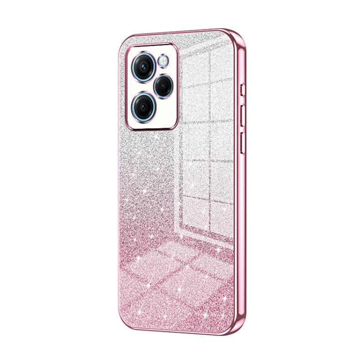 For Xiaomi Redmi Note 12 Pro Speed Gradient Glitter Powder Electroplated Phone Case(Pink) - Xiaomi Cases by buy2fix | Online Shopping UK | buy2fix