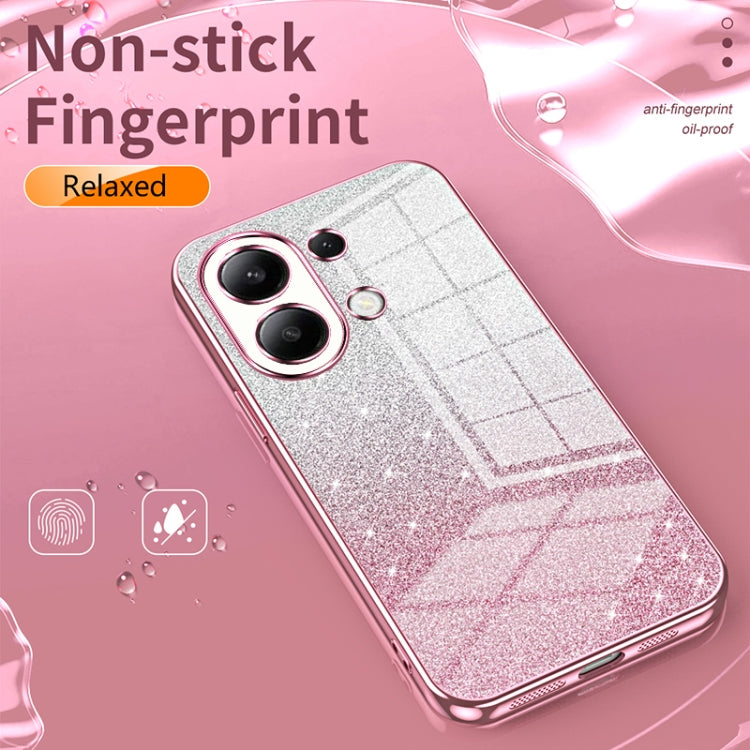 For Xiaomi Redmi 12 / Redmi Note 12R Gradient Glitter Powder Electroplated Phone Case(Transparent) - Xiaomi Cases by buy2fix | Online Shopping UK | buy2fix