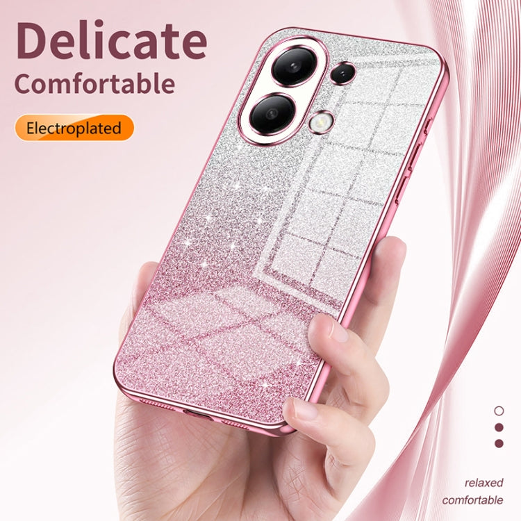 For Xiaomi Redmi Note 9 5G / Note 9T Gradient Glitter Powder Electroplated Phone Case(Purple) - Xiaomi Cases by buy2fix | Online Shopping UK | buy2fix