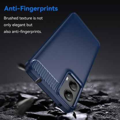 For Motorola Moto G 5G 2024 Brushed Texture Carbon Fiber TPU Phone Case(Blue) - Motorola Cases by buy2fix | Online Shopping UK | buy2fix