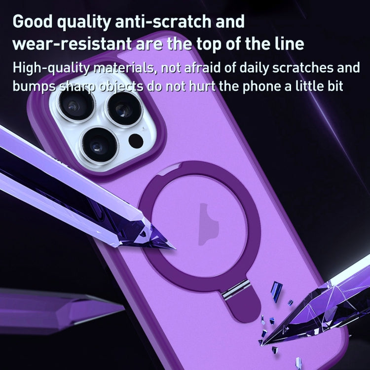 For iPhone 12 Pro Max MagSafe Magnetic Holder Phone Case(Dark Purple) - iPhone 12 Pro Max Cases by buy2fix | Online Shopping UK | buy2fix