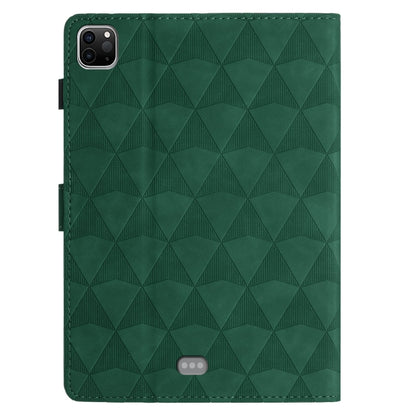 For iPad Pro 11 2024 Diamond Texture Embossed Leather Smart Tablet Case(Green) - iPad Pro 11 2024 Cases by buy2fix | Online Shopping UK | buy2fix