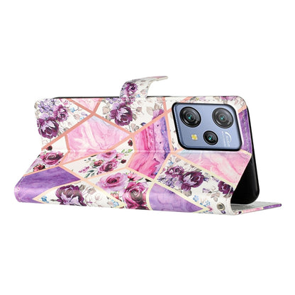 For Blackview A53 Pro Colored Drawing Leather Phone Case(Purple Marble) - More Brand by buy2fix | Online Shopping UK | buy2fix