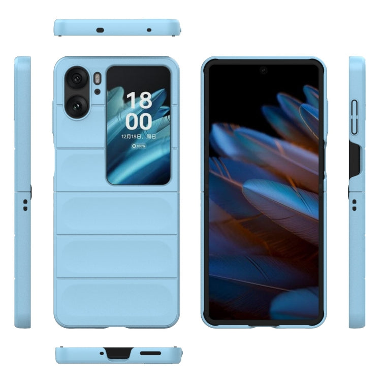 For OPPO Find N2 Flip Magic Shield Fold PC Shockproof Phone Case(Light Blue) - Find N2 Flip Cases by buy2fix | Online Shopping UK | buy2fix