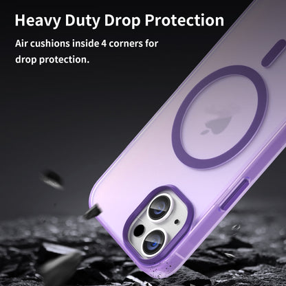 For iPhone 14 MagSafe Frosted Translucent TPU + PC Full Coverage Phone Case(Dark Purple) - iPhone 14 Cases by buy2fix | Online Shopping UK | buy2fix