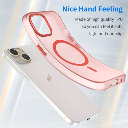 For iPhone 16 Plus MagSafe Frosted Translucent TPU + PC Full Coverage Phone Case(Red) - iPhone 16 Plus Cases by buy2fix | Online Shopping UK | buy2fix