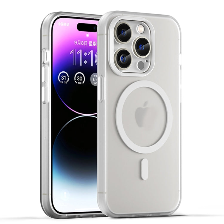 For iPhone 16 Pro MagSafe Frosted Translucent TPU + PC Full Coverage Phone Case(White) - iPhone 16 Pro Cases by buy2fix | Online Shopping UK | buy2fix