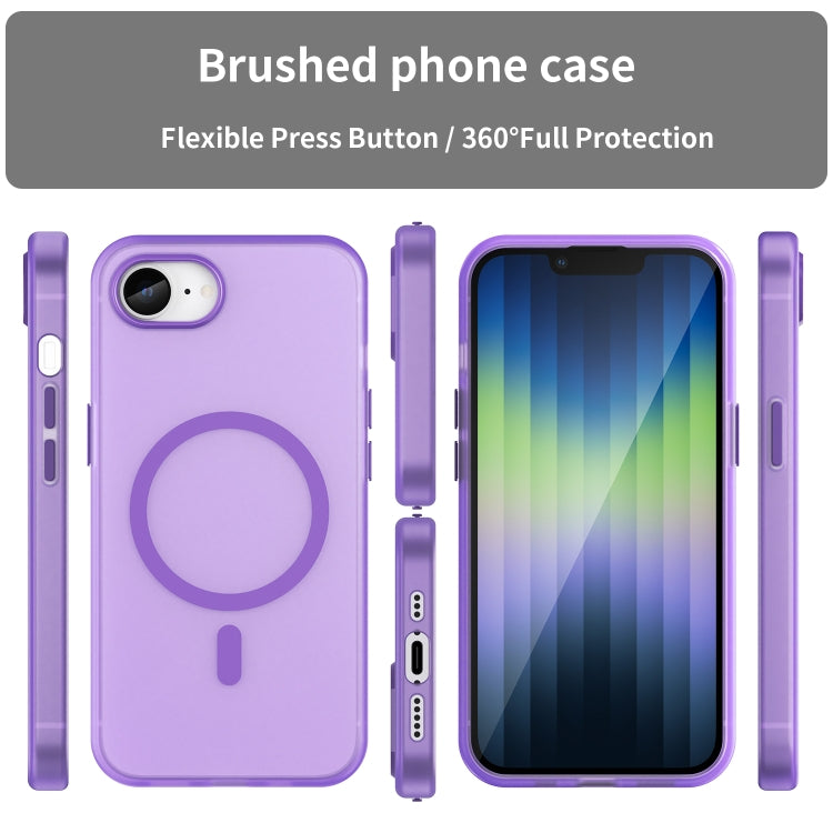 For iPhone 16e MagSafe Frosted Translucent TPU + PC Full Coverage Phone Case(Dark Purple) - iPhone 16e Cases by buy2fix | Online Shopping UK | buy2fix