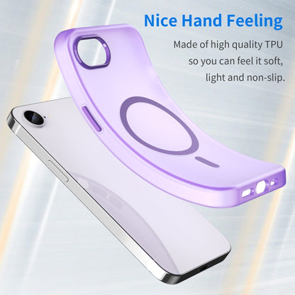 For iPhone 16e MagSafe Frosted Translucent TPU + PC Full Coverage Phone Case(Dark Purple) - iPhone 16e Cases by buy2fix | Online Shopping UK | buy2fix