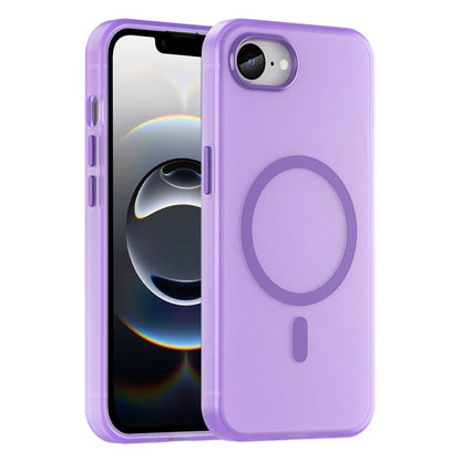 For iPhone 16e MagSafe Frosted Translucent TPU + PC Full Coverage Phone Case(Dark Purple) - iPhone 16e Cases by buy2fix | Online Shopping UK | buy2fix