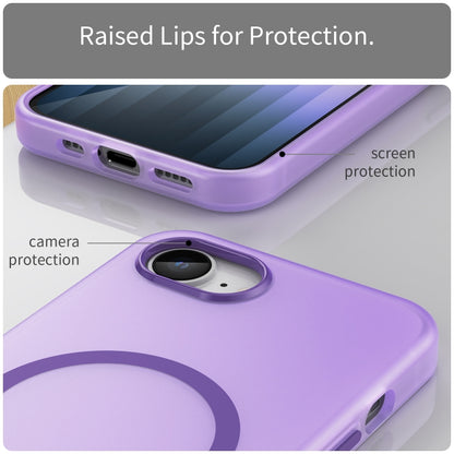 For iPhone 16e MagSafe Frosted Translucent TPU + PC Full Coverage Phone Case(Dark Purple) - iPhone 16e Cases by buy2fix | Online Shopping UK | buy2fix