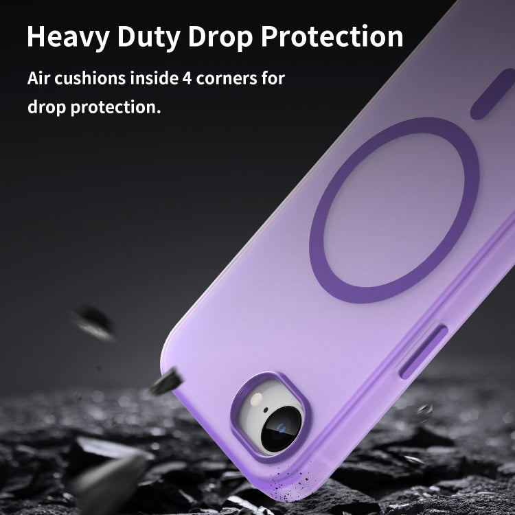 For iPhone 16e MagSafe Frosted Translucent TPU + PC Full Coverage Phone Case(Dark Purple) - iPhone 16e Cases by buy2fix | Online Shopping UK | buy2fix