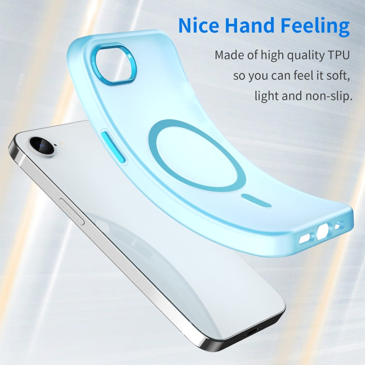 For iPhone SE 2024 MagSafe Frosted Translucent TPU + PC Full Coverage Phone Case(Blue) - More iPhone Cases by buy2fix | Online Shopping UK | buy2fix