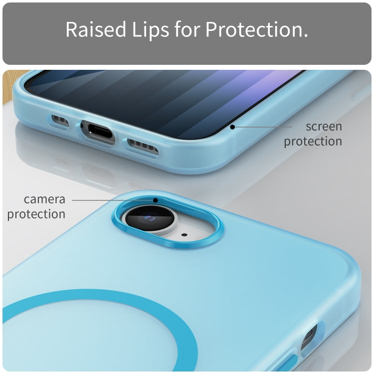 For iPhone SE 2024 MagSafe Frosted Translucent TPU + PC Full Coverage Phone Case(Blue) - More iPhone Cases by buy2fix | Online Shopping UK | buy2fix