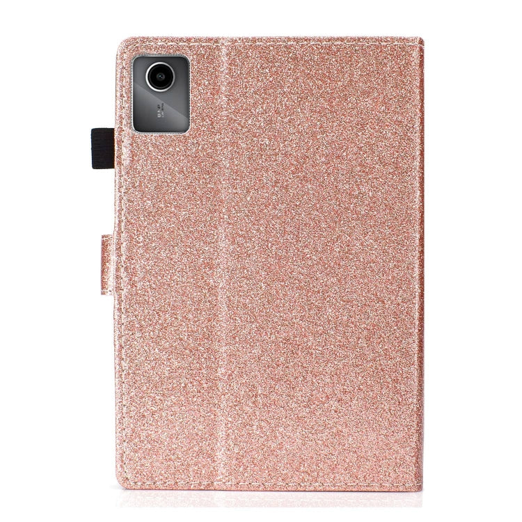 For Lenovo Tab M11/ Xiaoxin Pad 11 2024 Varnish Glitter Powder Smart Leather Tablet Case(Rose Gold) - Lenovo by buy2fix | Online Shopping UK | buy2fix