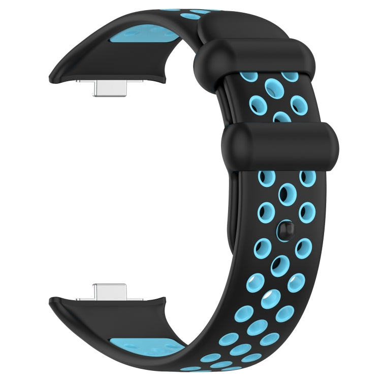 For Redmi Watch 4 Two Color Silicone Sports Watch Band(Black Blue) - Watch Bands by buy2fix | Online Shopping UK | buy2fix