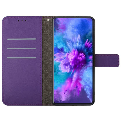 For OnePlus 12 5G Global Rhombic Grid Texture Leather Phone Case(Purple) - OnePlus Cases by buy2fix | Online Shopping UK | buy2fix