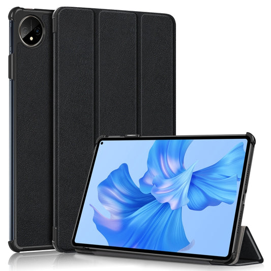 For Huawei MatePad Pro 11 2024 / 2022 Custer Pure Color 3-Fold Smart Leather Tablet Case(Black) - Huawei by buy2fix | Online Shopping UK | buy2fix