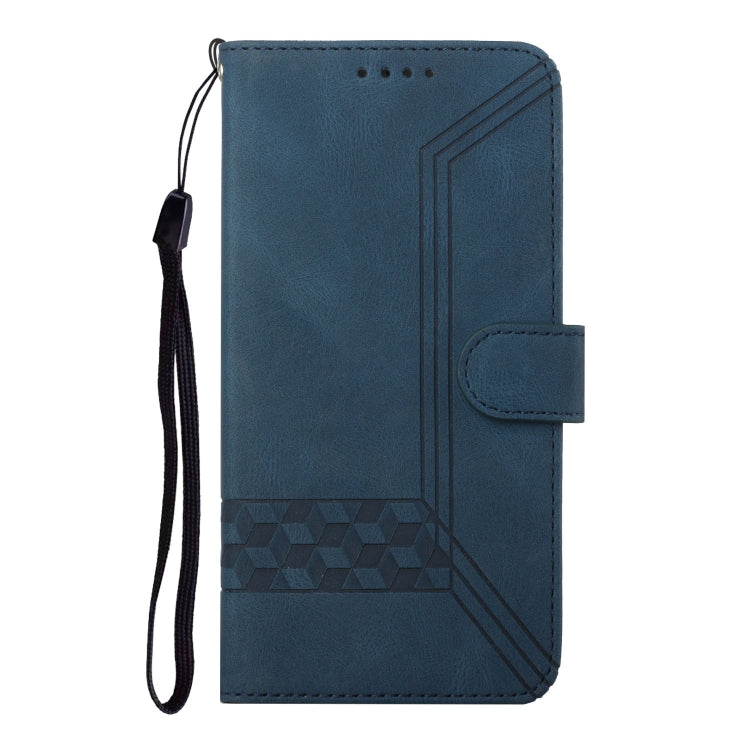 Cubic Skin Feel Flip Leather Phone Case For OnePlus 12(Blue) - OnePlus Cases by buy2fix | Online Shopping UK | buy2fix