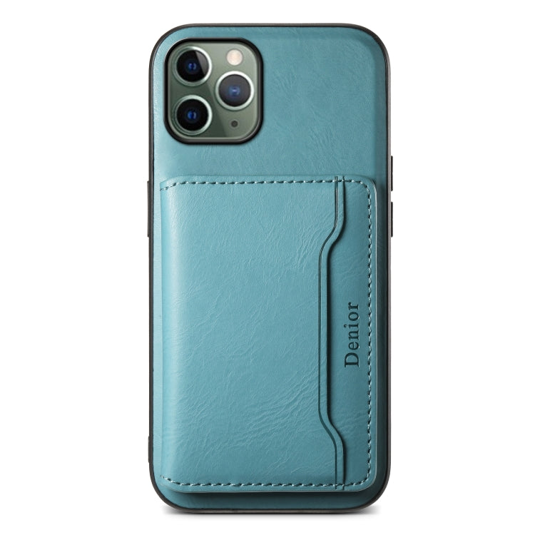 For iPhone 11 Pro Denior Cowhide Texture Leather MagSafe Detachable Wallet Phone Case(Blue) - iPhone 11 Pro Cases by Denior | Online Shopping UK | buy2fix