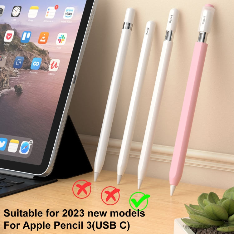 For Apple Pencil (USB-C) Transparent Jelly Stylus Protective Cover(White) - Pencil Accessories by buy2fix | Online Shopping UK | buy2fix