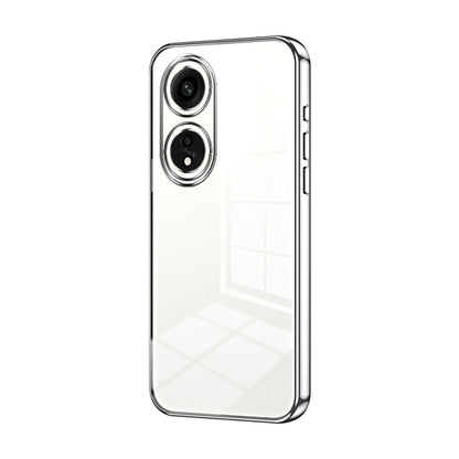 For OPPO A1 Pro Transparent Plating Fine Hole Phone Case(Silver) - OPPO Cases by buy2fix | Online Shopping UK | buy2fix