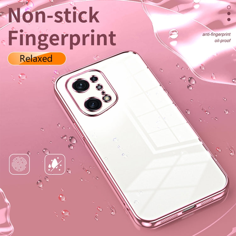 For OPPO Find X5 Pro Transparent Plating Fine Hole Phone Case(Gold) - OPPO Cases by buy2fix | Online Shopping UK | buy2fix