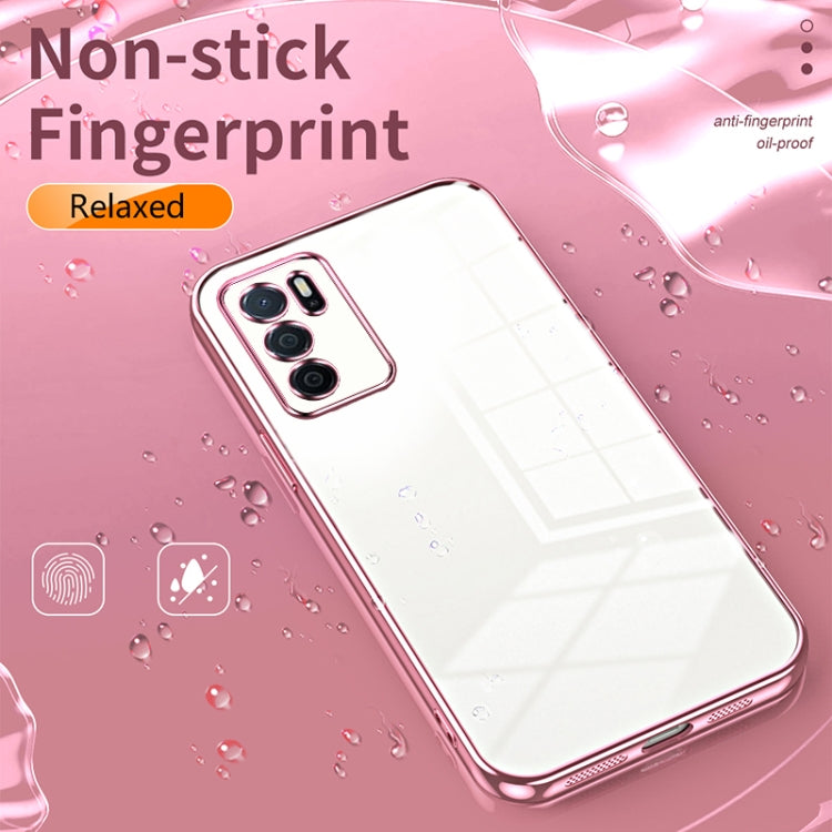 For OPPO A16 / A16s / A54s Transparent Plating Fine Hole Phone Case(Gold) - OPPO Cases by buy2fix | Online Shopping UK | buy2fix