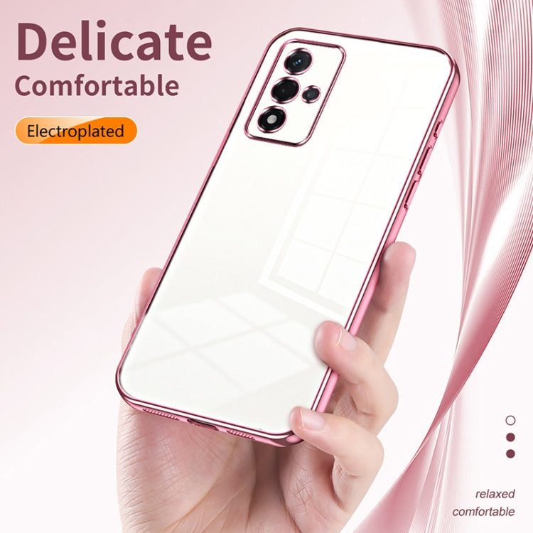 For OPPO A93s 5G Transparent Plating Fine Hole Phone Case(Gold) - OPPO Cases by buy2fix | Online Shopping UK | buy2fix