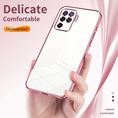 For OPPO A94 4G Transparent Plating Fine Hole Phone Case(Pink) - OPPO Cases by buy2fix | Online Shopping UK | buy2fix