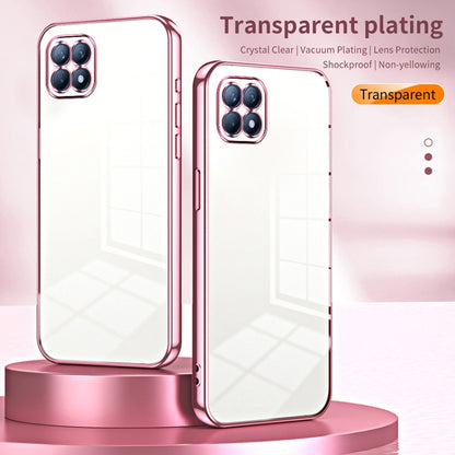 For OPPO Reno4 SE Transparent Plating Fine Hole Phone Case(Gold) - OPPO Cases by buy2fix | Online Shopping UK | buy2fix