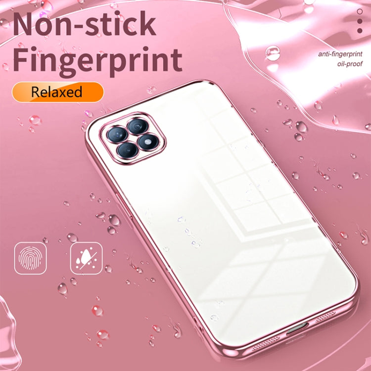 For OPPO Reno4 SE Transparent Plating Fine Hole Phone Case(Silver) - OPPO Cases by buy2fix | Online Shopping UK | buy2fix