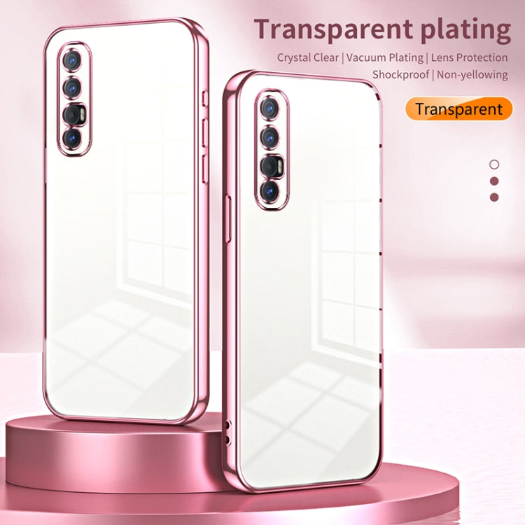 For OPPO Reno3 Pro Transparent Plating Fine Hole Phone Case(Purple) - OPPO Cases by buy2fix | Online Shopping UK | buy2fix