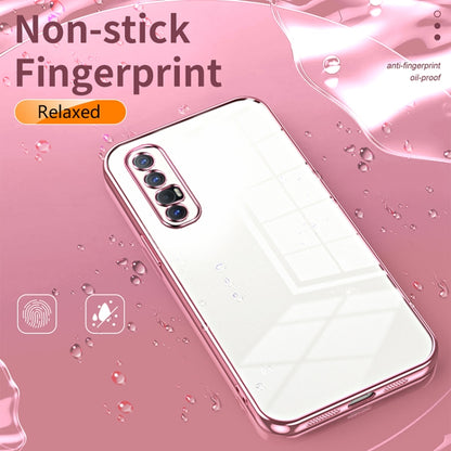 For OPPO Reno3 Pro Transparent Plating Fine Hole Phone Case(Silver) - OPPO Cases by buy2fix | Online Shopping UK | buy2fix