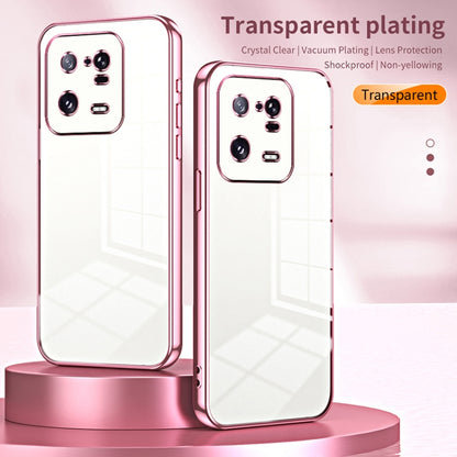 For Xiaomi 13 Pro Transparent Plating Fine Hole Phone Case(Pink) - 13 Pro Cases by buy2fix | Online Shopping UK | buy2fix