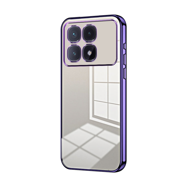 For Xiaomi Redmi K70 Ultra Transparent Plating Fine Hole Phone Case(Purple) - Xiaomi Cases by buy2fix | Online Shopping UK | buy2fix