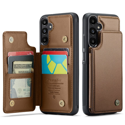 For Samsung Galaxy A25 4G CaseMe C22 PC+TPU Business Style RFID Anti-theft Leather Phone Case(Brown) - Galaxy Phone Cases by CaseMe | Online Shopping UK | buy2fix