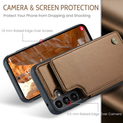 For Samsung Galaxy A35 5G CaseMe C22 PC+TPU Business Style RFID Anti-theft Leather Phone Case(Brown) - Galaxy Phone Cases by CaseMe | Online Shopping UK | buy2fix