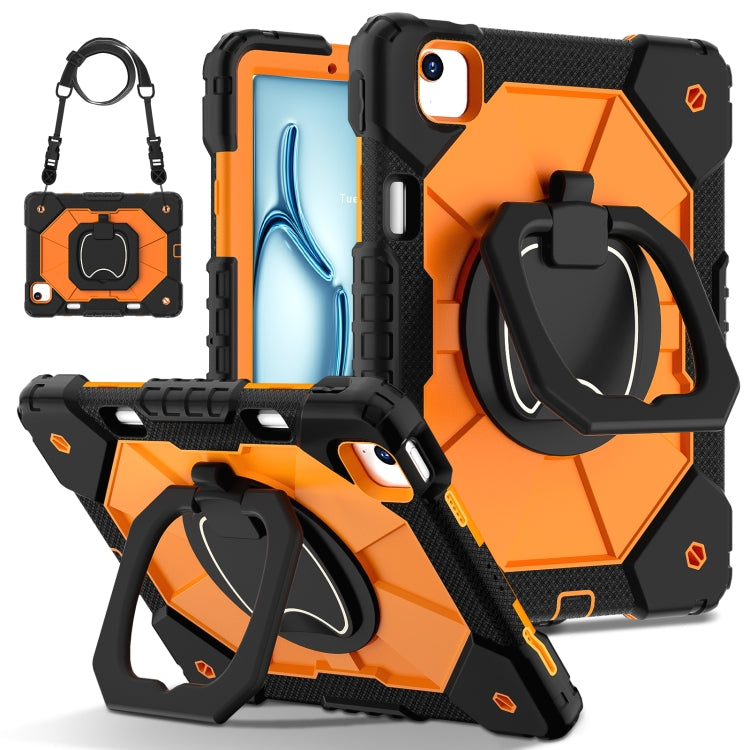 For iPad Air 11 2024 Contrast Color Robot Silicone Hybrid PC Tablet Case(Black Orange) - iPad Air 11 2024 Cases by buy2fix | Online Shopping UK | buy2fix