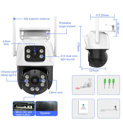 QX101 6MP WiFi Dual Camera Supports Two-way Voice Intercom & Infrared Night Vision(EU Plug) - Wireless Camera by buy2fix | Online Shopping UK | buy2fix