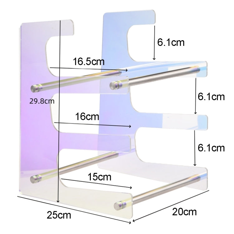 Acrylic Colorful Keyboard Storage Display Stand, Style:Three Layer - Shelf & Hooks by buy2fix | Online Shopping UK | buy2fix